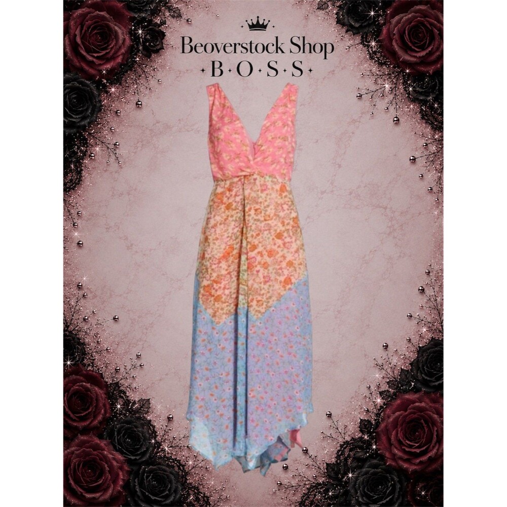 New NWT Ramy Brook Isabel Patchwork Floral Midi Dress – Size 8